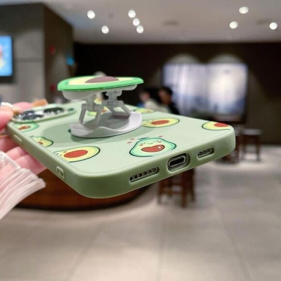 3for$20 NEW Summer Avocado Pattern Phone Case With Stand IPhone 15 pro max - Picture 3 of 5